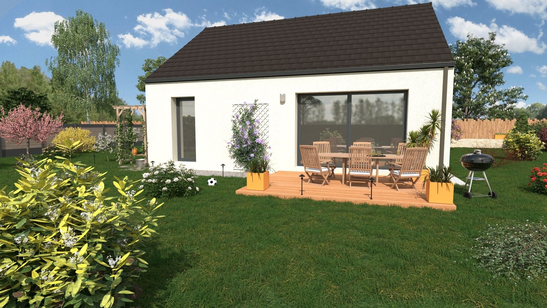 Plan de petite Maison 60 m2 plain-pied & prix | Maisons Bebium